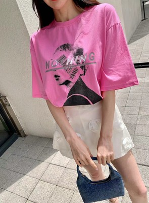 短袖t恤女2024新款韩国代购东大门女装时髦时尚洋气美式复古印花