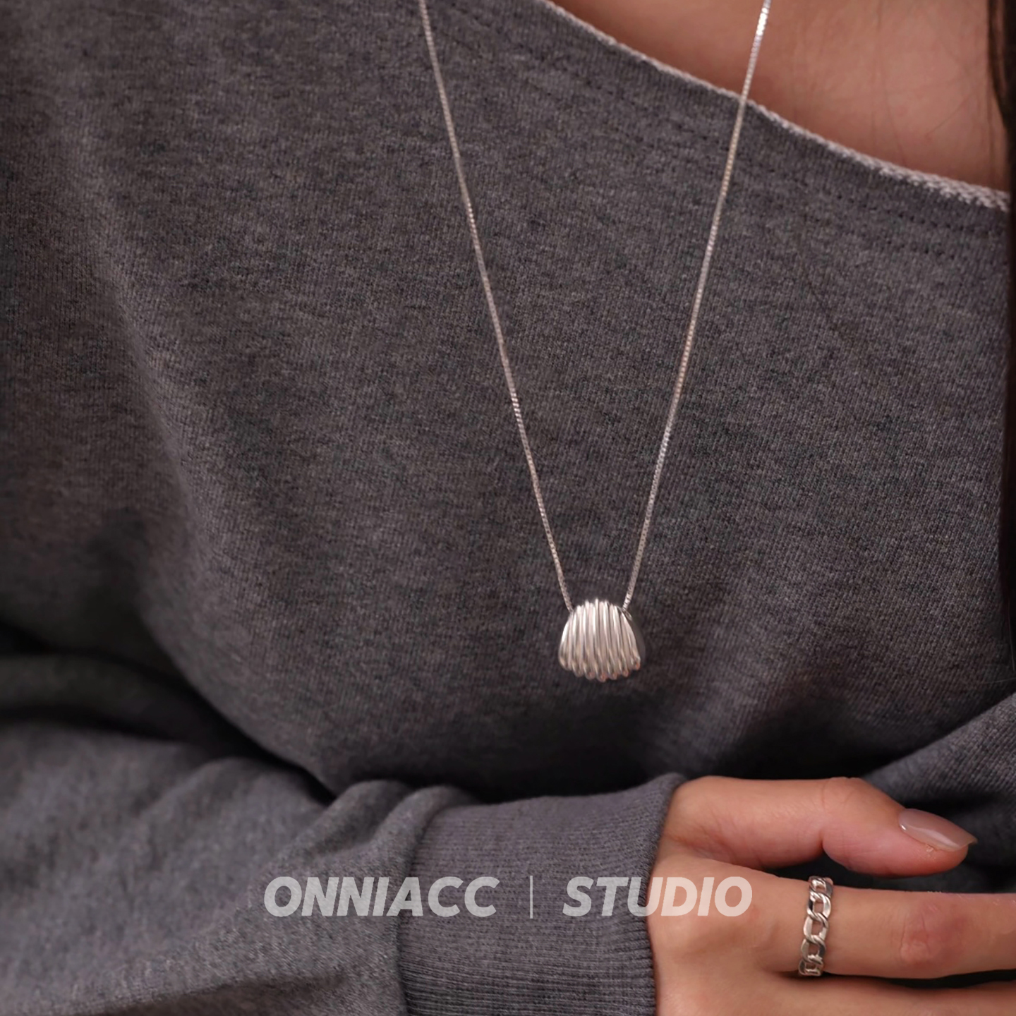 贝壳贝母项链女长款毛衣链纯银