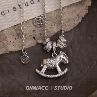 马年马上有米马上有钱小马项链女锁骨链纯银高级感轻奢小众本命年