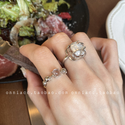 珍珠圆球戒指女时尚个性