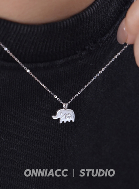 小象大象吊坠项链女锁骨链纯银高级感轻奢小众简约百搭2026年新款