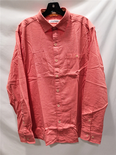 BAHAMA巴哈马橙红色男士美式宽松版长袖衬衫T322436原单大码男装