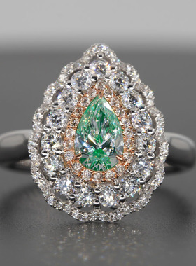 CY宝饰经典款三圈玫瑰工18K粉钻绿钻精工高定VINTAGE复古豪华戒托