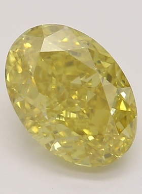 CY宝饰 GIA彩钻0.71克拉浓彩黄色FIY / SI1椭圆形裸钻裸石