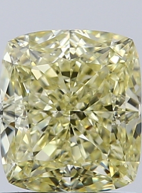CY宝饰 GIA彩钻1.21克拉中彩黄色FY / VVS2枕形裸钻裸石NONE