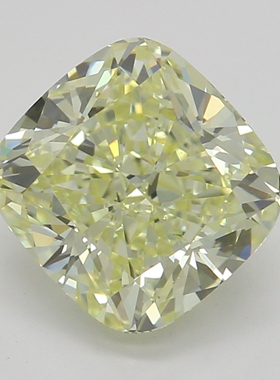 CY宝饰 GIA彩钻1.54克拉浅彩黄色FLY / VS2枕形裸钻裸石