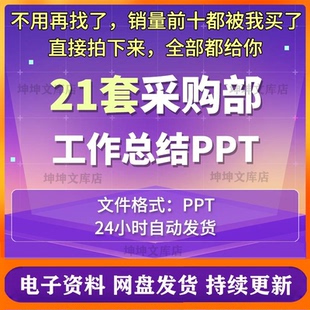 公司采购部年度工作总结PPT模板 企业年终工作情况汇报报告计划