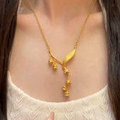 百搭高级感锁骨链 小众时尚 2024新款 轻奢铃兰花流苏项链女春夏爆款