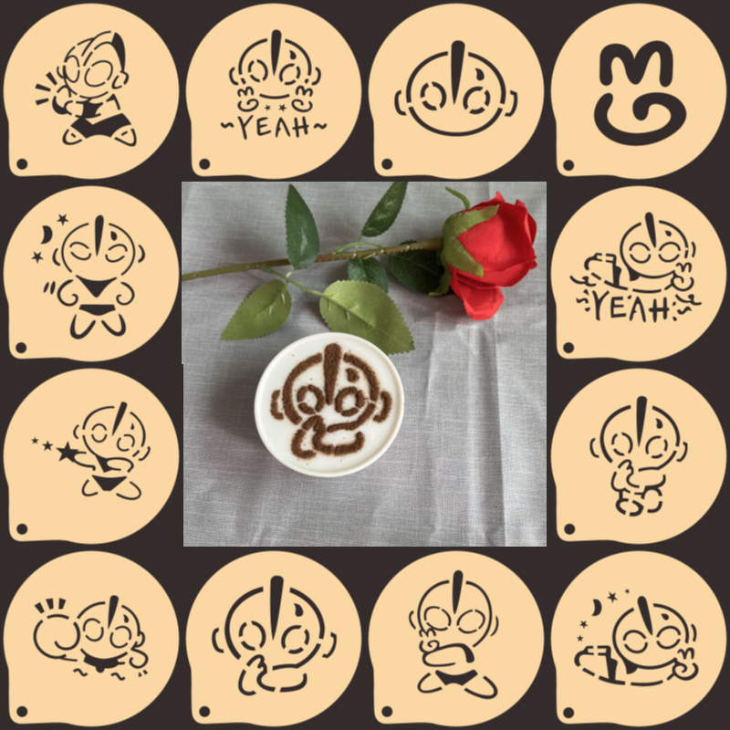 奥特曼卡通3寸6寸8寸糖粉筛喷花模饼干印花蛋糕撒粉咖啡图案模具