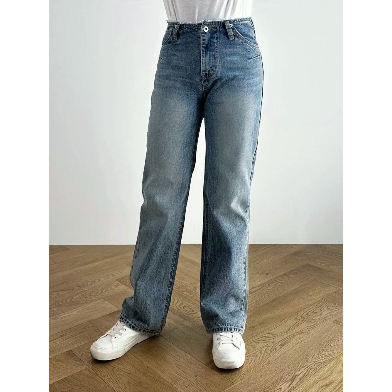 韩国adlib个性裤腰设计直筒裤