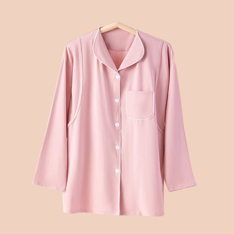 纯棉开衫哺乳衣孕妇睡衣家居服