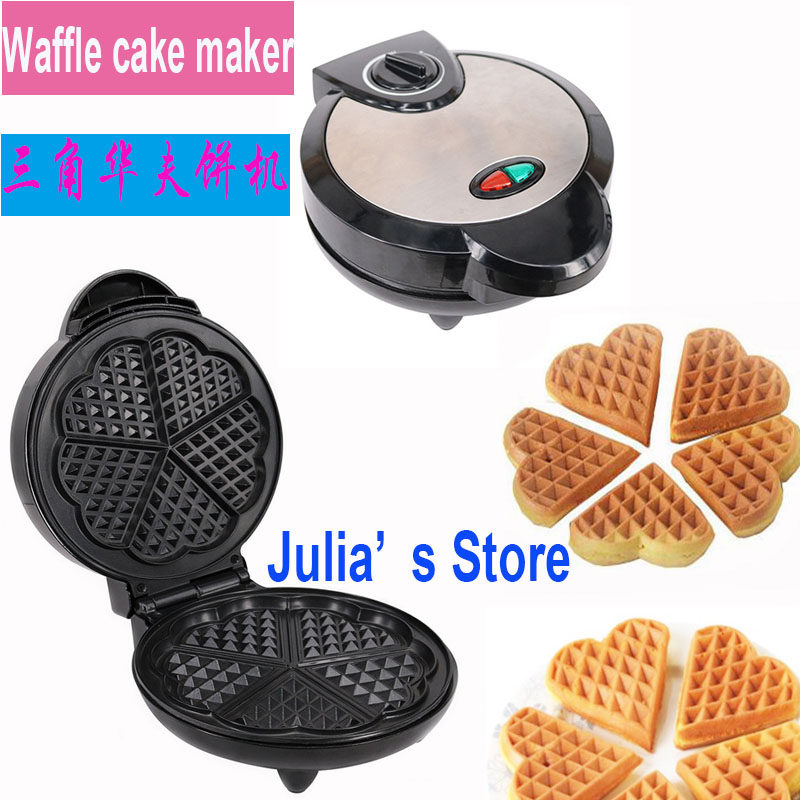 不锈钢三角华夫饼自制机家用早餐蛋糕机电饼铛 Waffle cake maker