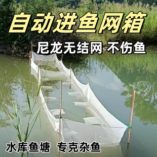 捕小杂鱼网箱自动进鱼尼龙棉存白条泥鳅黄骨鱼苗麦鲮鱼水库渔塘用