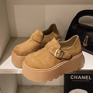 迪否厚底增高勃肯鞋2025冬季新款爆款气质百搭炸街时尚松糕女鞋