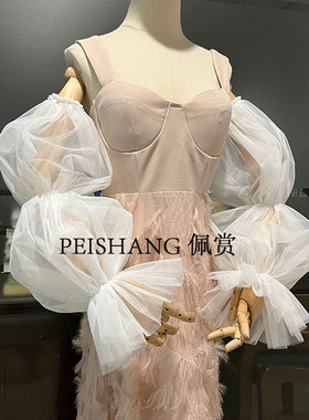 佩赏婚纱手套长款泡泡新娘手套