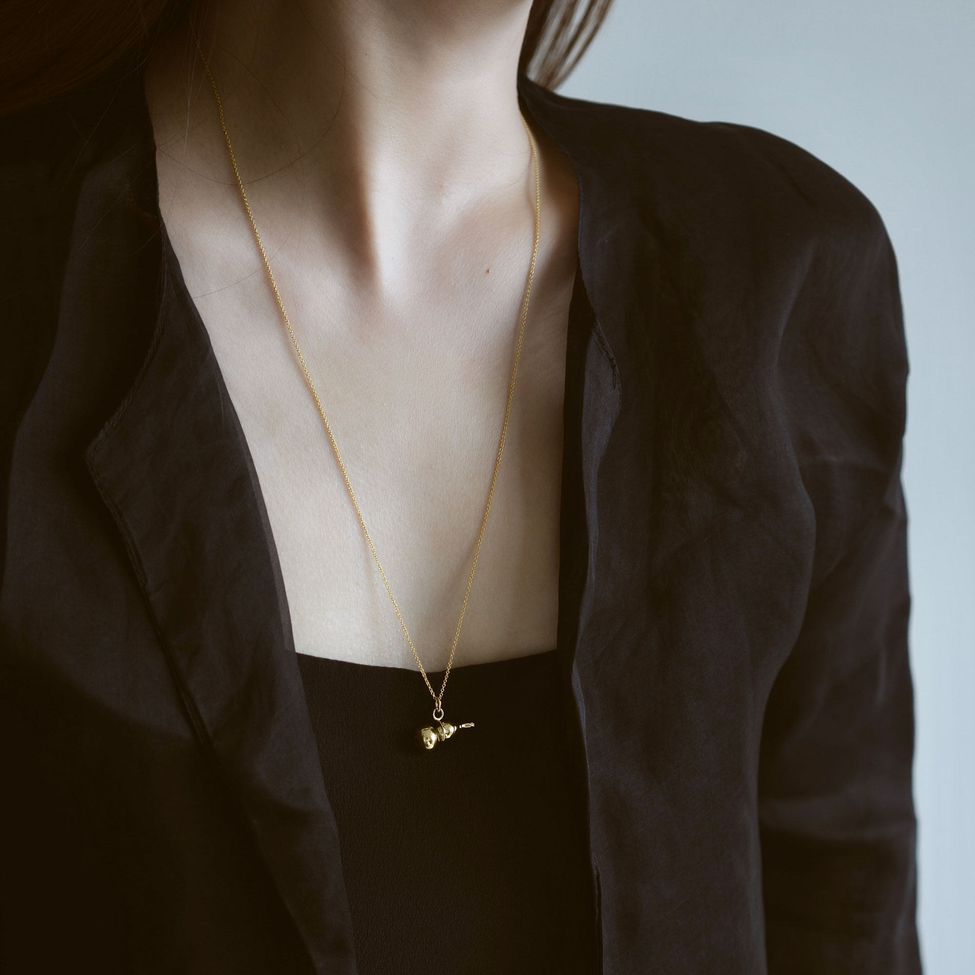 无同  葫芦法宝 金角大王18k金镶钻石福禄可调节项链古典原创设计