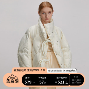 DESIGNER PLUS 短款羽绒服女冬小个子宽松高级感立领鸭绒面包服