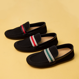 2026新款男士豆豆鞋低帮休闲乐福鞋夏季网面透气懒人鞋北京老布鞋