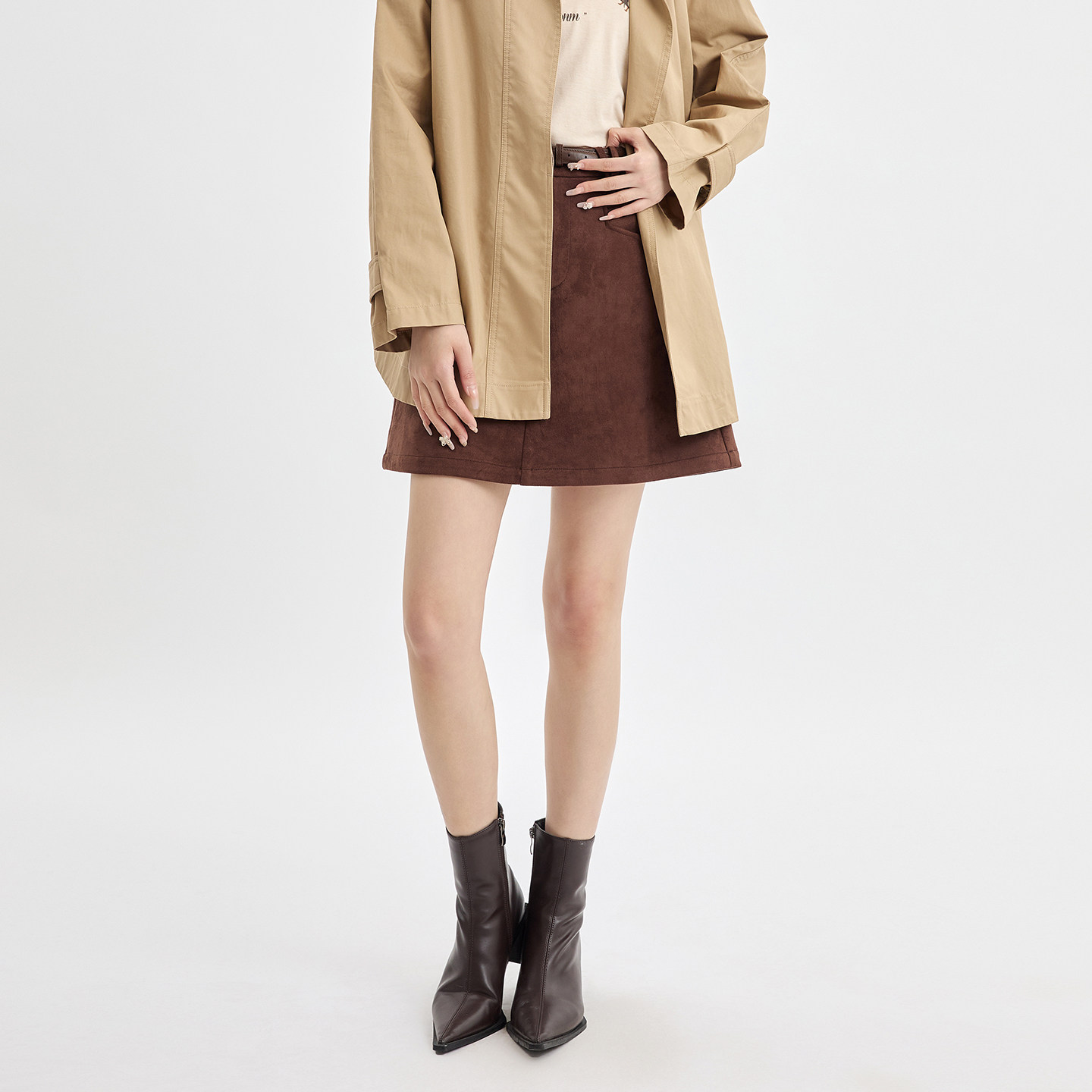 芭依璐咖色毛呢半身裙女2026春季新品美拉德裙子a字复古气质短裙,女装/女士精品,半身裙,淘宝优惠券,粉丝福利购,淘宝优惠卷