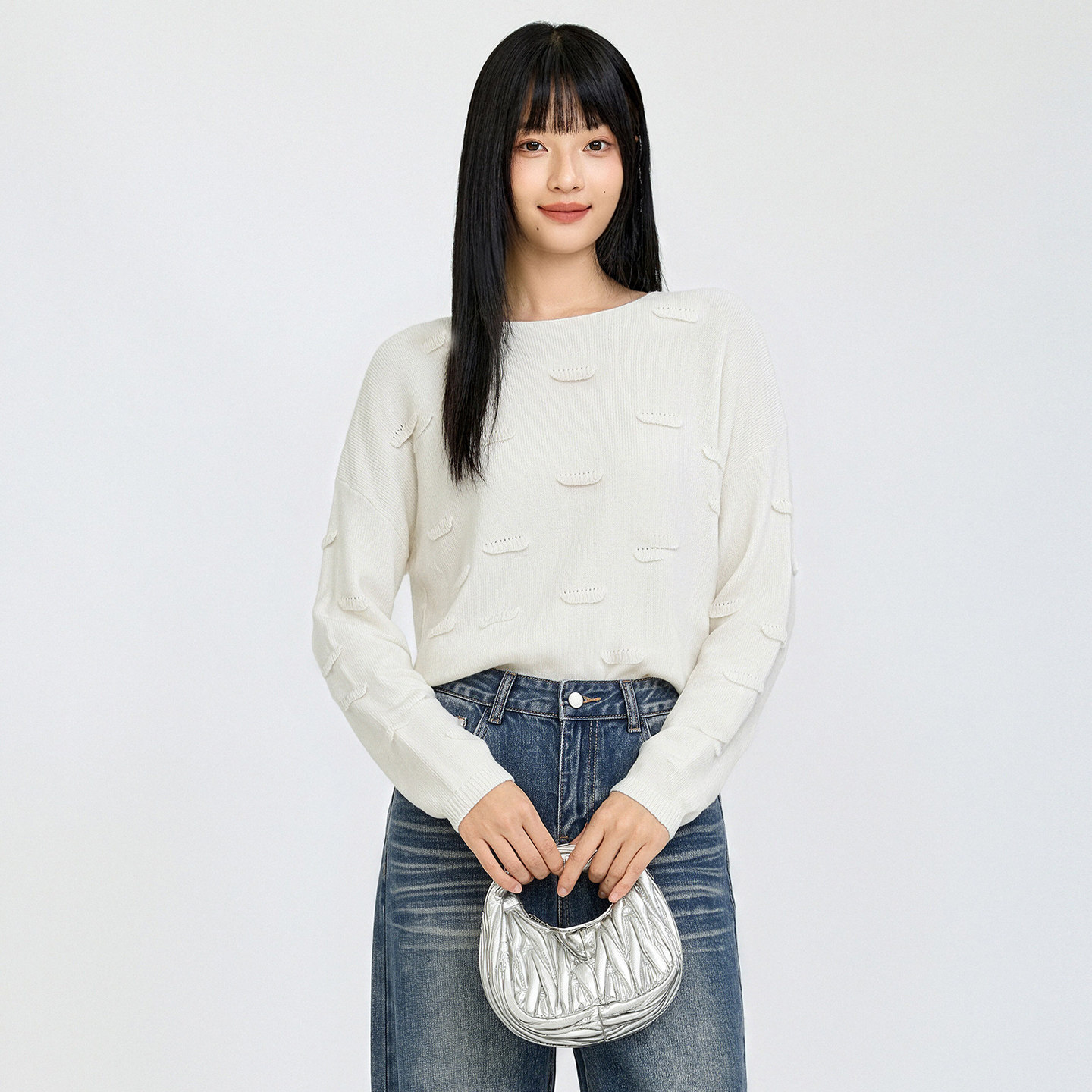 芭依璐高智感穿搭羊毛针织衫女上衣2026新款秋季松弛感慵懒风毛衣