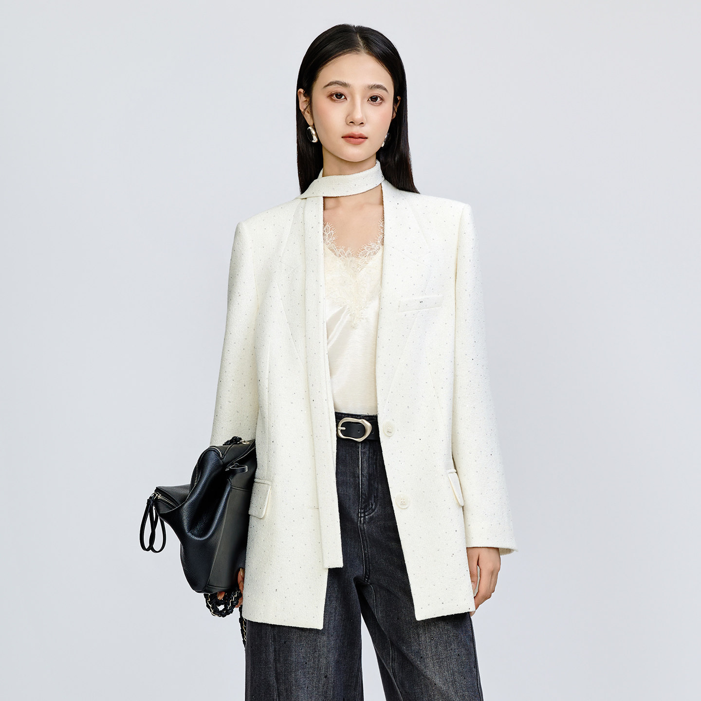气质缎面蕾丝吊带背心V领小衫女