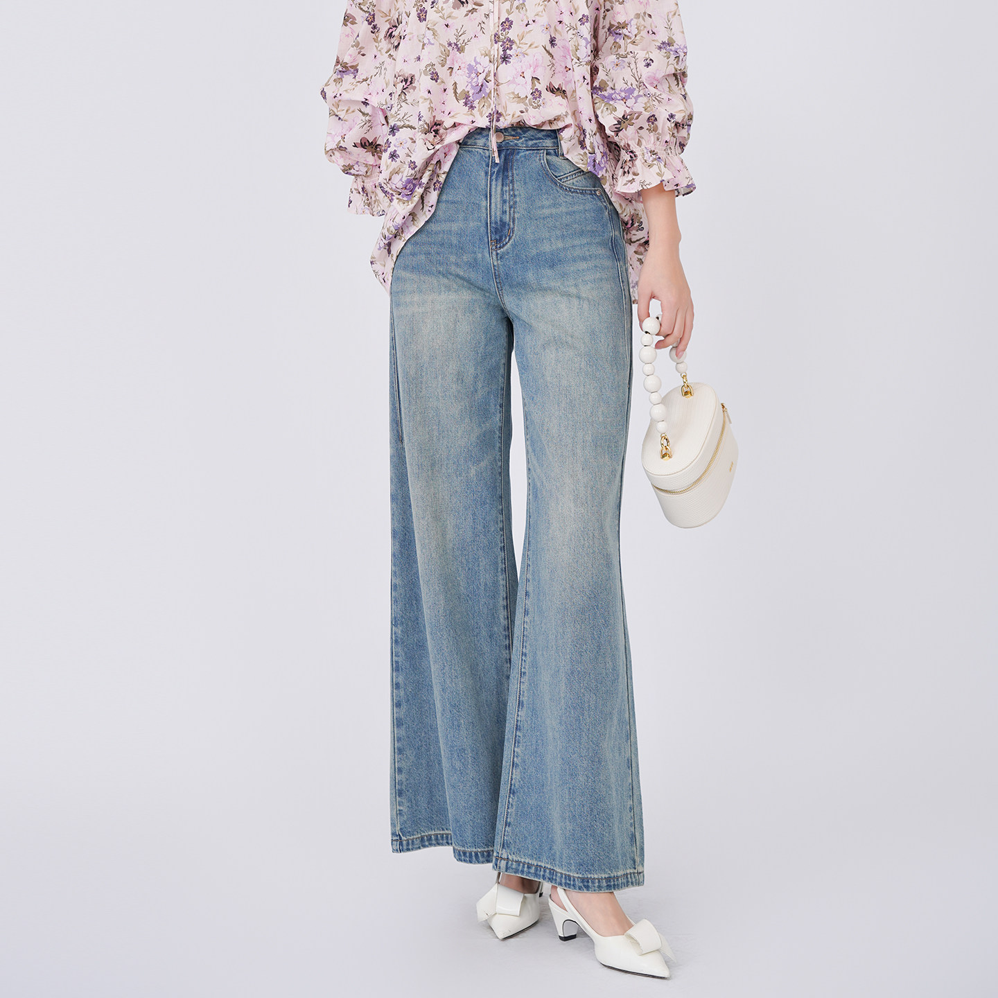 芭依璐2026春季新款牛仔裤显瘦百搭时尚百搭直筒阔腿裤气质女裤子