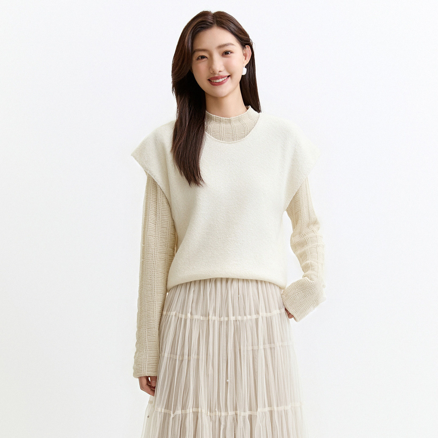 芭依璐2026秋季针织马甲两件套女