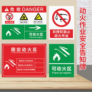 固定动火区非授权动火作业安全风险点告知牌可动火区域标识牌危险警示牌提示牌有限空间安全作业铝板标牌
