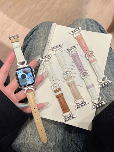 iwatch手表带星光拼色小牛皮气质
