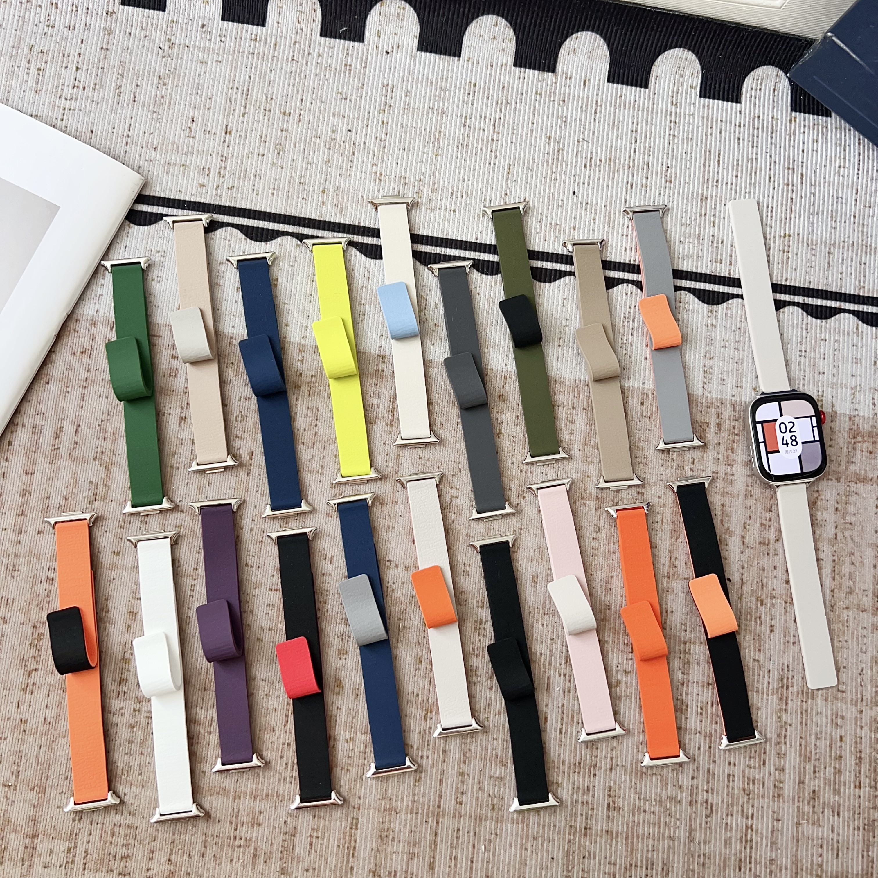 适用华为Fit4磁吸表带云木纹柔软硅胶watch fit3拼色替换运动腕带