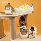 Kaalixto动物系列猫猫款 透气百搭 厚底增高轻巧帆布鞋 星星鞋 帆布鞋