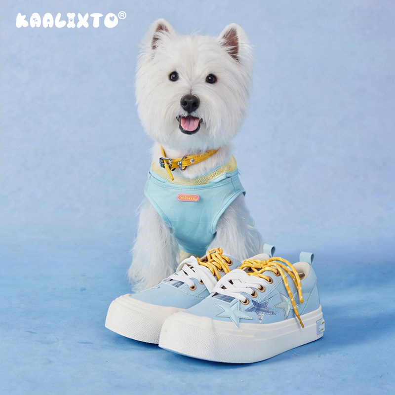 Kaalixto动物系列西高地春日日记帆布鞋厚底增高低帮帆布鞋透气