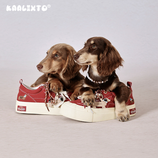 Kaalixto动物系列腊肠星星鞋帆布厚底增高低帮帆布鞋透气百搭休闲