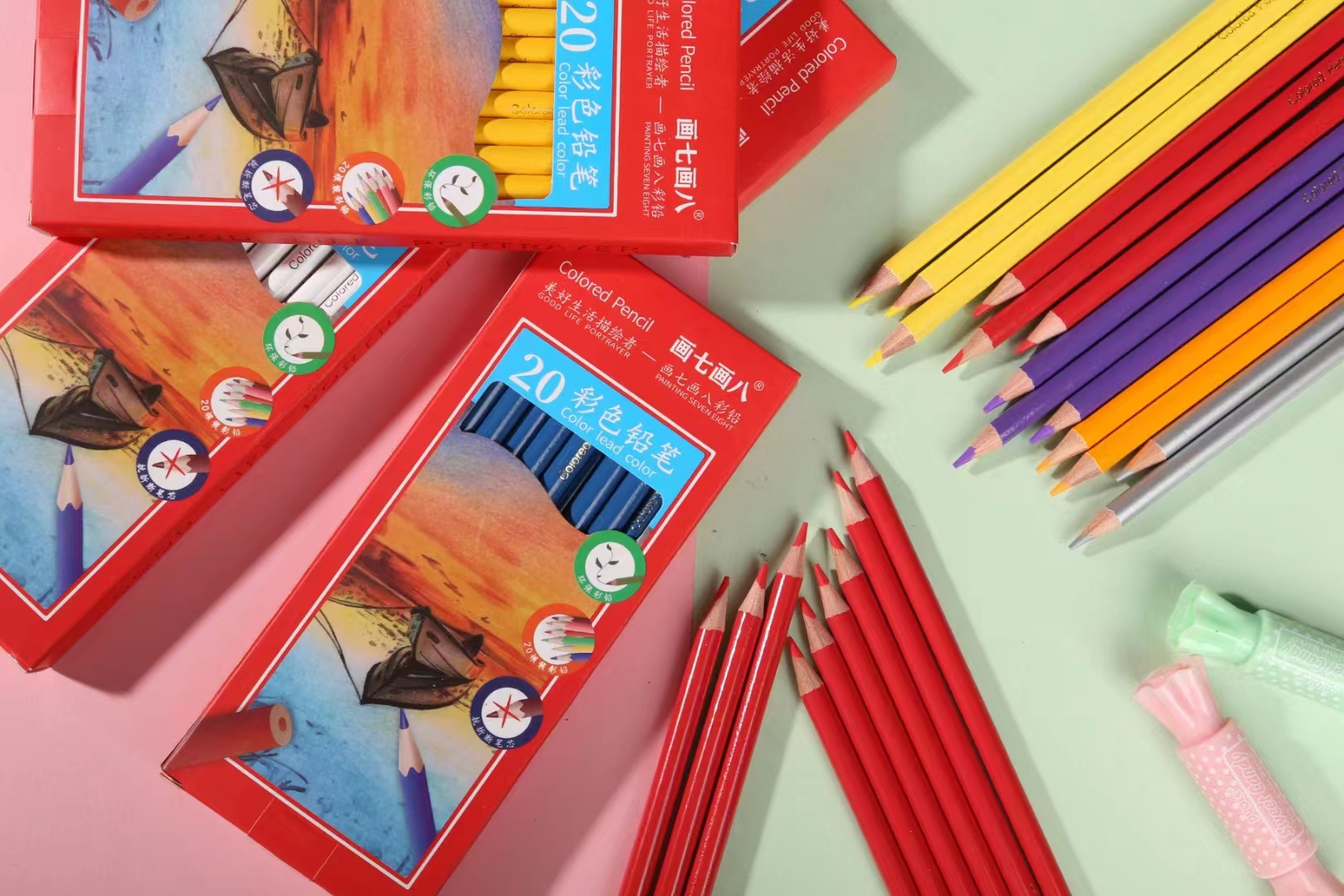 单色画七画八彩铅黑色