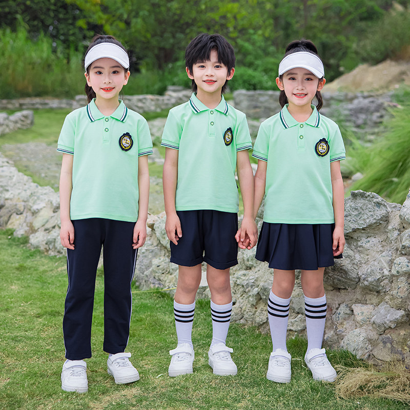 夏季清新果绿色幼儿园园服小学生校服/园服
