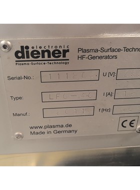 德国diener等离子清洗机电源.完好可用,型号LFG-40