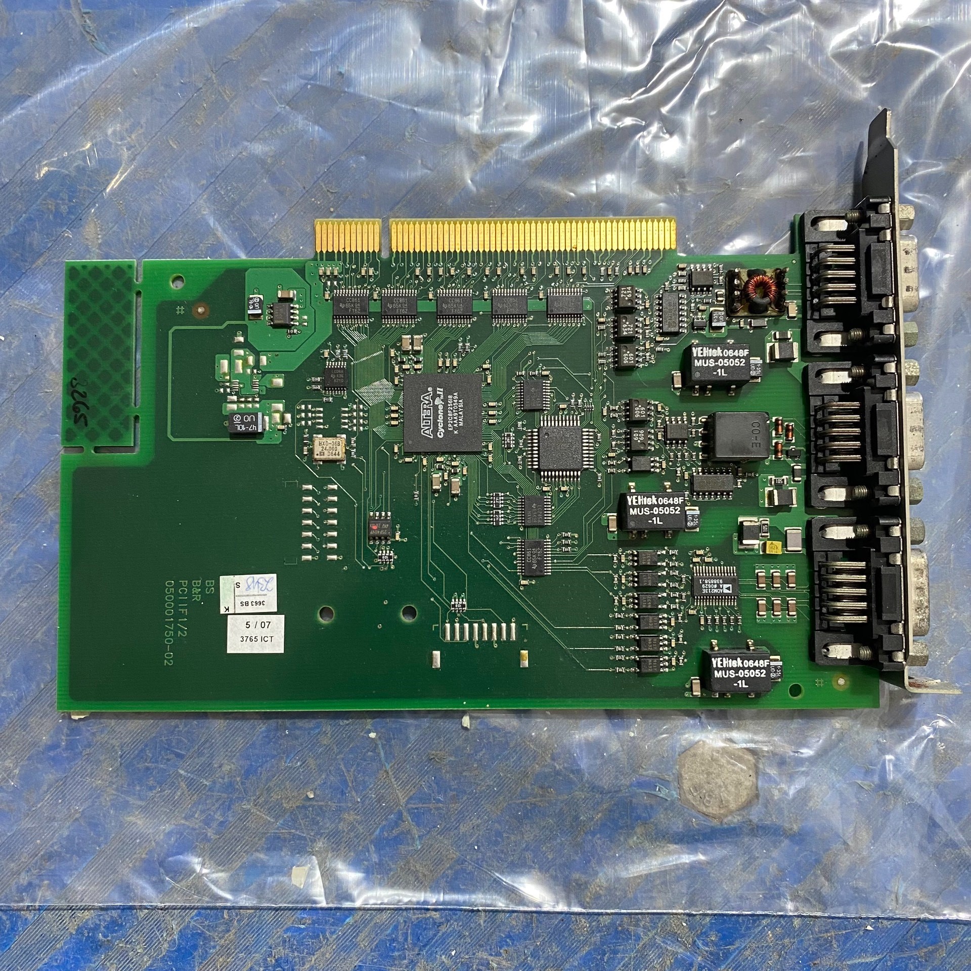 二手工控板卡,型号5ACPCI.MF10-K01,带4个接口