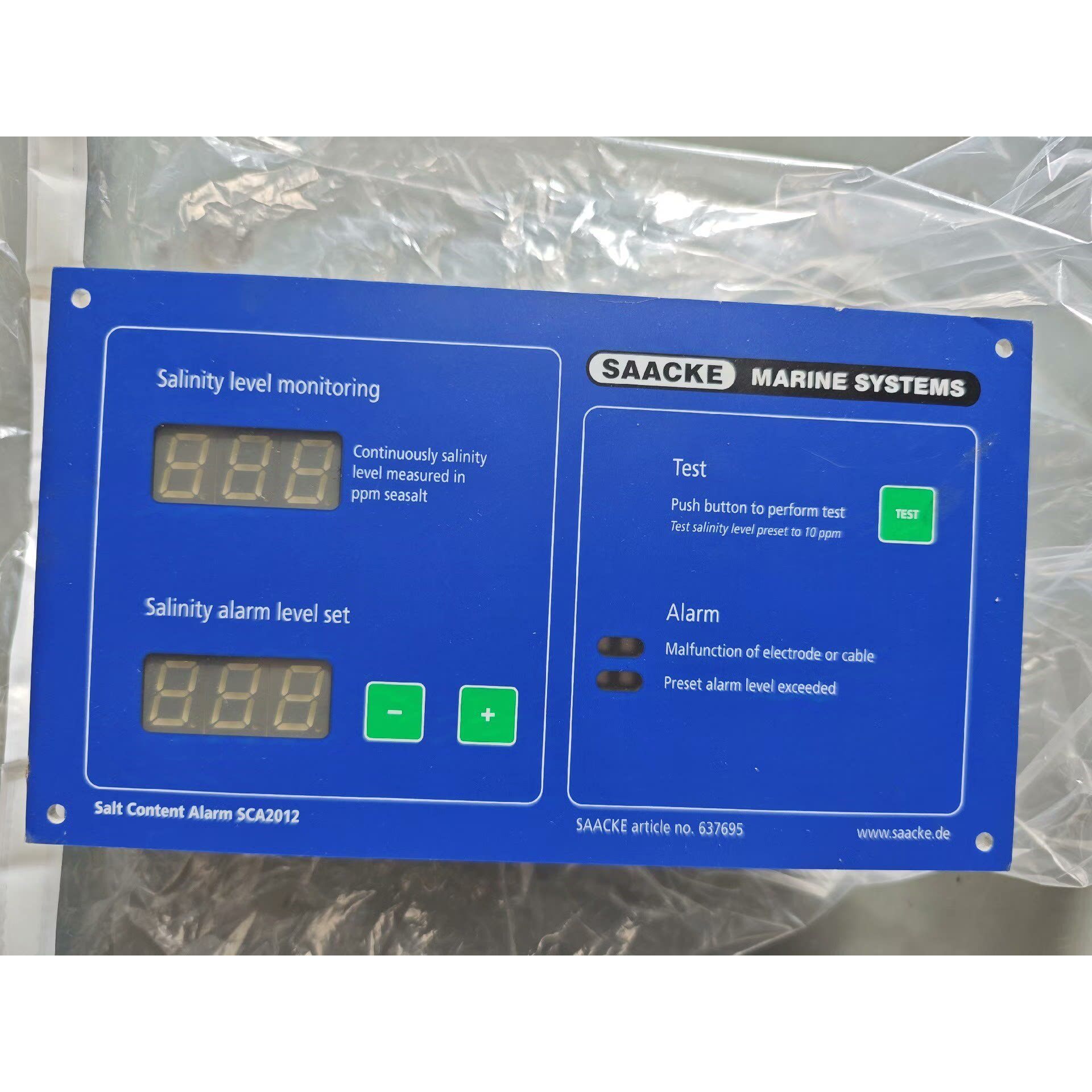 SCA2012扎克SAAKE盐度控制面板,