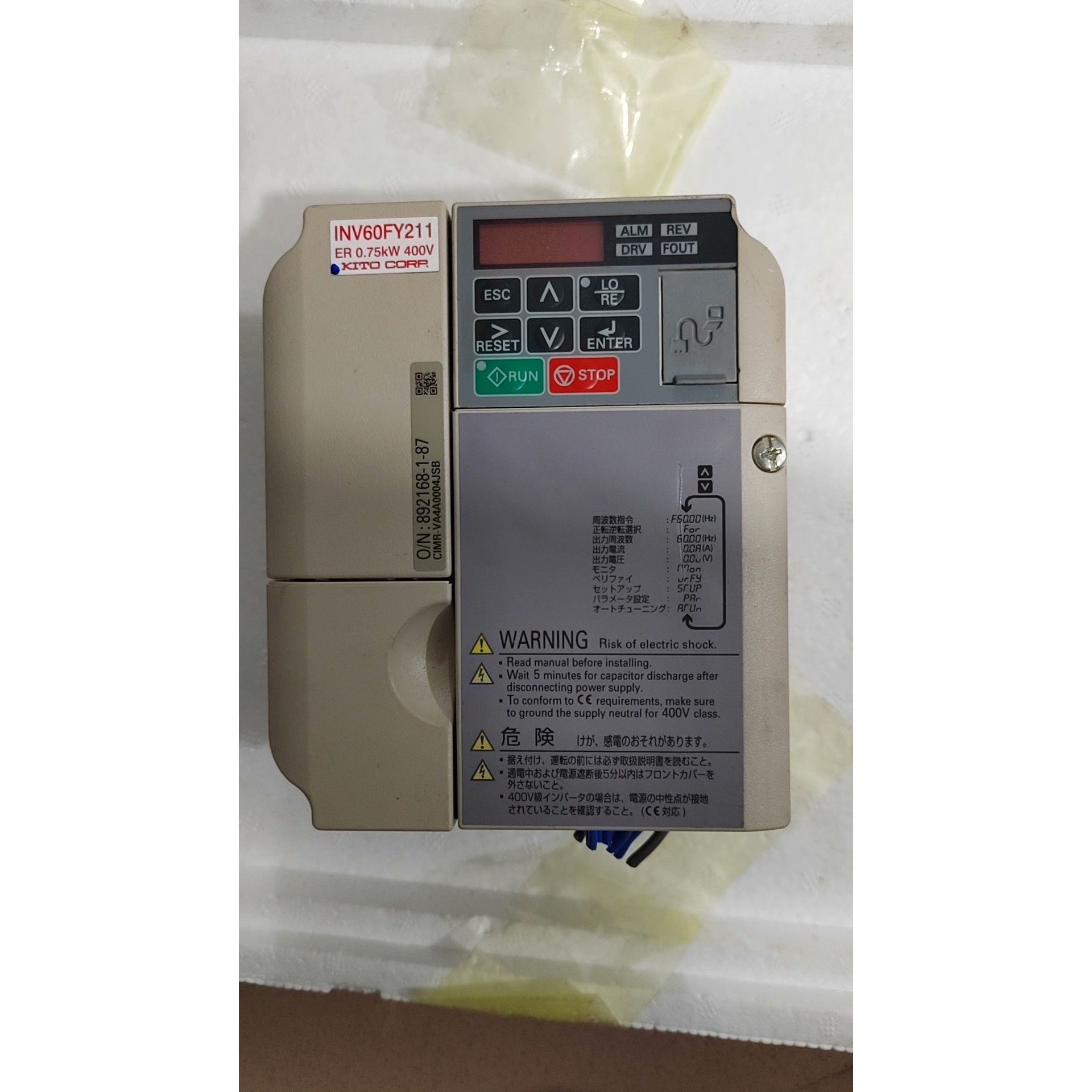 安川KITO变频器INV60FY211,0.75KW/400