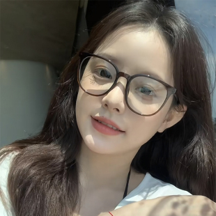 超轻韩系冷茶色近视眼镜女可配有度数高级感素颜大脸显瘦眼睛框架