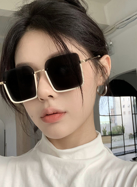 防紫外线方形韩版女半框防晒