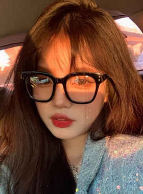 方形黑色眼镜框男女同款潮大脸ins风素颜镜大框近视可配散光度数