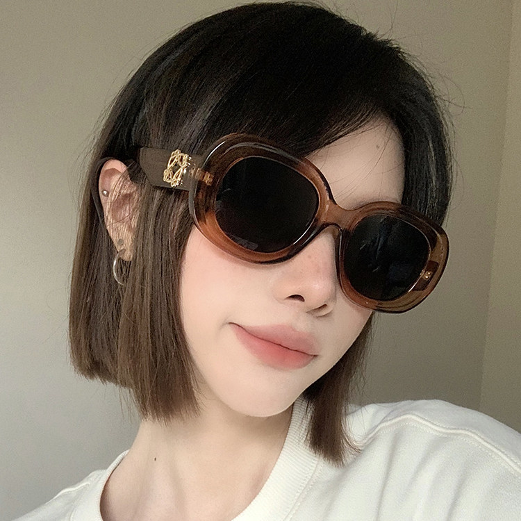 墨镜女高级感ins透茶色粗边框复古潮防紫外线近视太阳眼镜男街拍