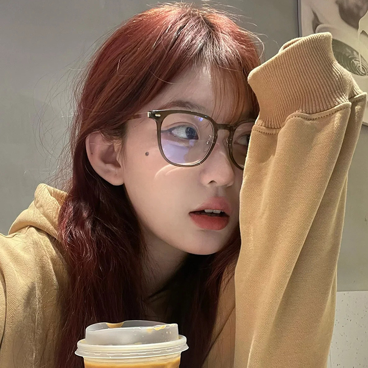 复古网红风冷茶色可配近视