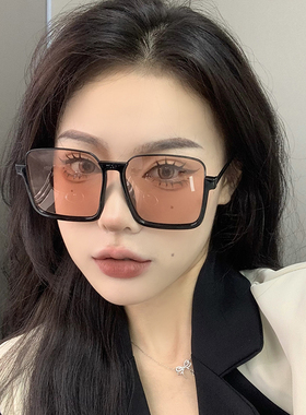 mlc方形复古男女通用黑茶色大框