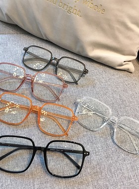 复古网红方形黑色粗框眼镜女ins大脸显瘦素颜神器韩版近视眼镜框