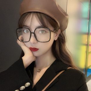 大黑框眼镜防辐射蓝光眼镜女网红个性 近视镜 大方素颜圆脸平光同款
