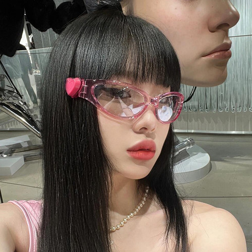 欧美风猫眼韩版复古粉女y2k千禧