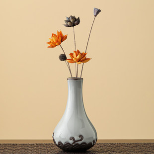 铜钱草绿萝水培花瓶花插干花插花器水养植物家用客厅桌面装饰摆件