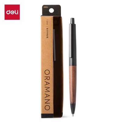 得力A9pro臻顺滑按动金属中性笔胡歌同款商务高档1.0mm签字笔水笔